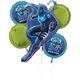Blue Beetle Foil Balloon Bouquet, 5pc